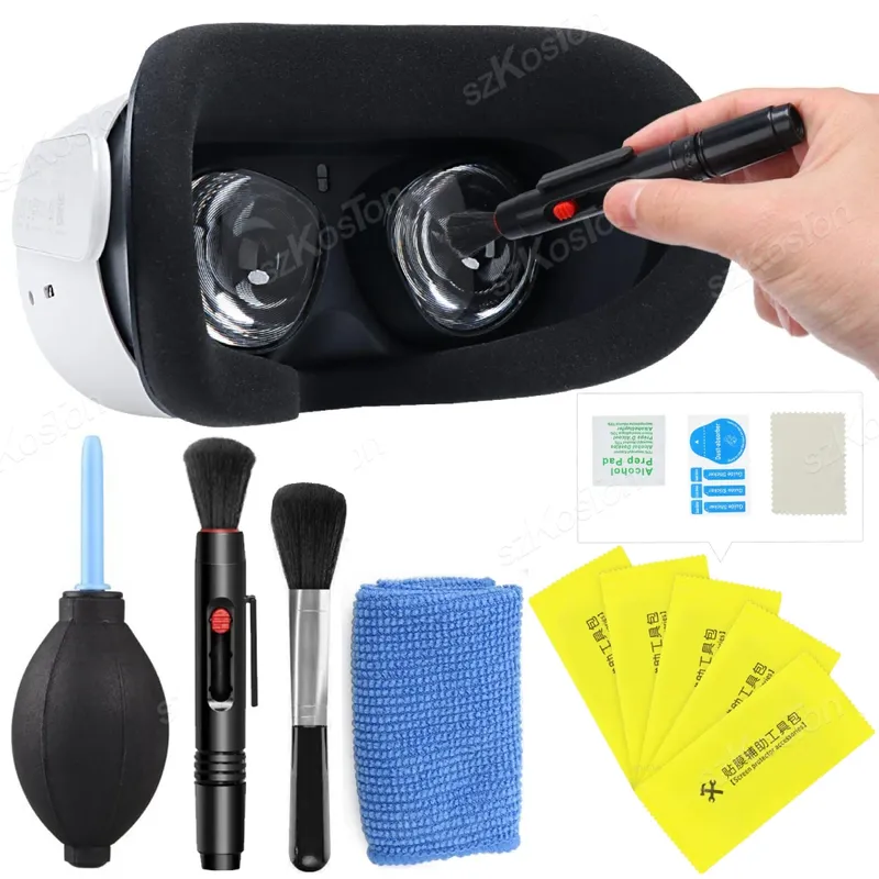 VR Objektiv Reinigung Stift Kit Für Meta Quest 3S Staub Reiniger Pinsel Luft Staub Gebläse Für Oculus Quest 2/3 vision Pro VR Zubehör