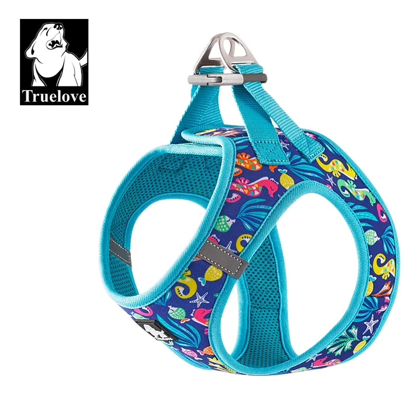 Truelove Haustiergeschirr, weiches Air-Mesh, verstellbar, reflektierend, für kleine und mittlere Rassen, kein Ziehen, verstellbares Hundegeschirr TLH3016
