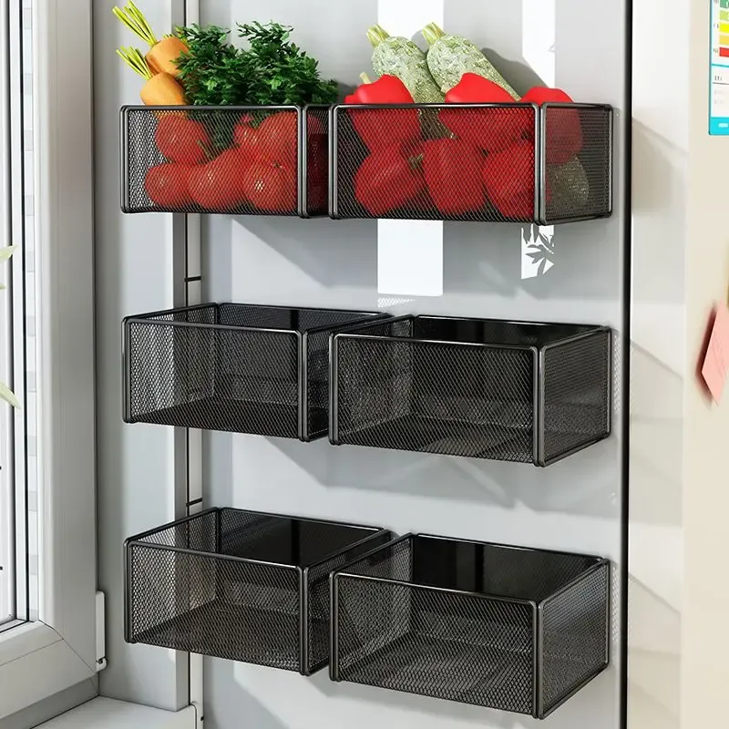 Hause Kühlschrank Regal Seite Lagerung Magnetische Artefakt Seite Seite Hängenden Korb Korb Box Liefert Haushalt Zusammenfassung Halter