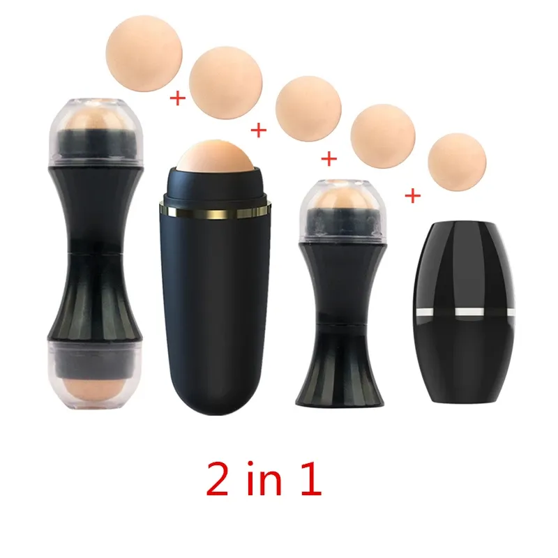 2 in 1 Öl Absorbieren Roller Natürliche Vulkanstein Gesicht Massage Körper Stick Make-Up Hautpflege Werkzeug Gesichts Poren Reinigung Öl Roller