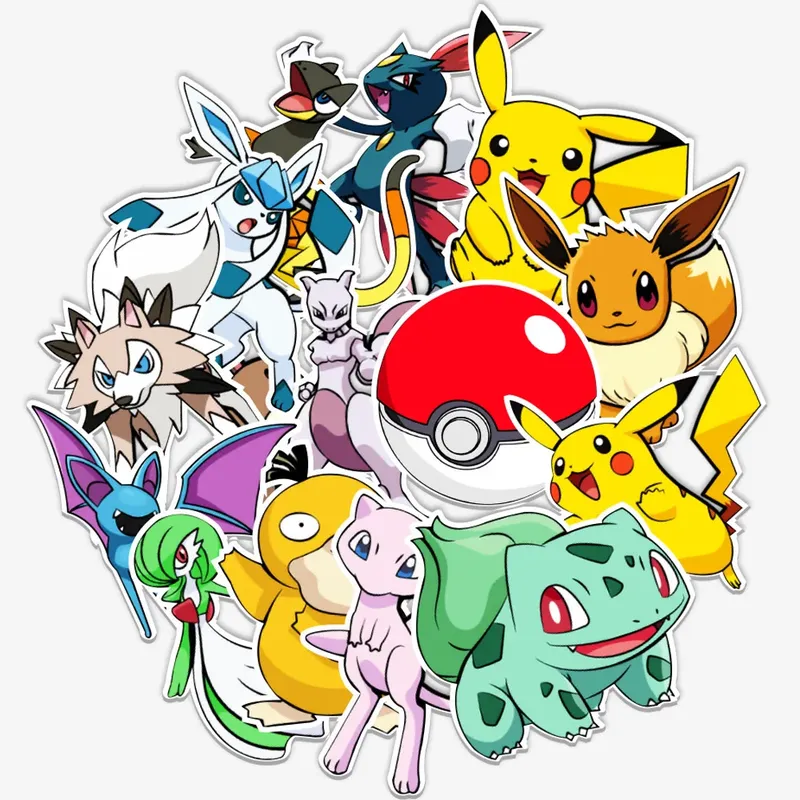 50 stücke Pokemon Anime Aufkleber Pikachu Aufkleber Pack wasserdichte Handy hülle niedlichen Laptop Haut Kawaii Briefpapier Kunst liefert