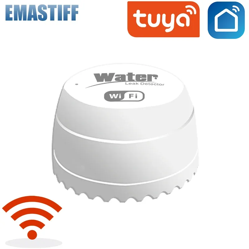 Wifi Wasser Detektor Leckage Sensor Alarm Leck Detektor 40DB Sound Tuya smart Smart Leben APP Flut Alarm Überlauf Sicherheit