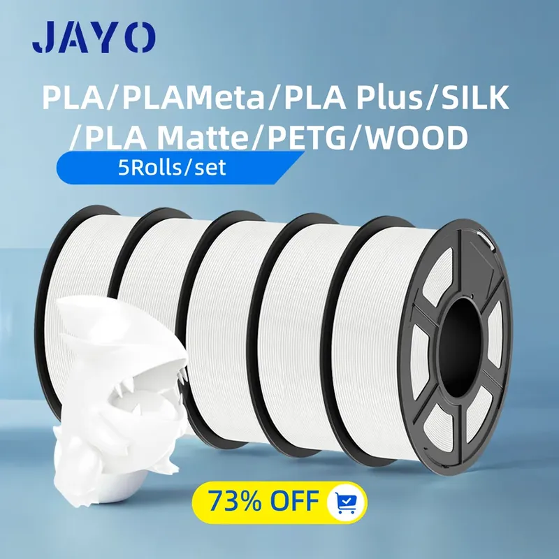 JAYO 3D-Filament PLA/PLA META/PETG/SEIDE PLA+/Holz/PLA Marmor/APLA 1,75 mm 5 Rolle 1,1 kg/0,5 kg 3D-Drucker-Filament für 3D-Drucker