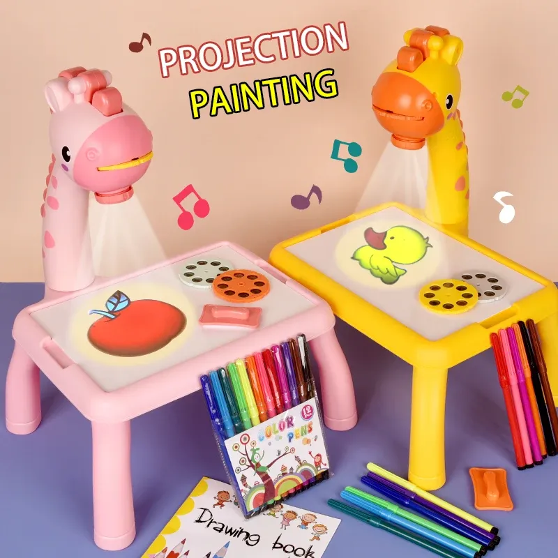 Kinder Projektion Zeichenbrett Multifunktionale Zeichentisch Projektor Graffiti Puzzle Spielzeug