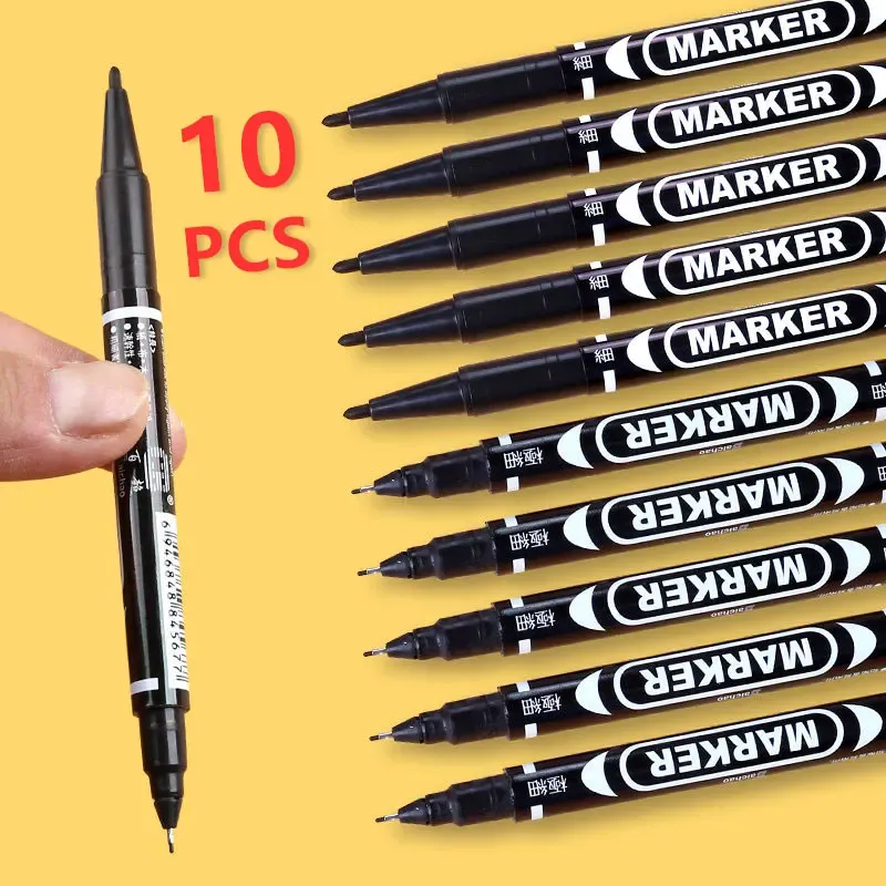 10 Stück Permanentmarker, Manga, wasserfest, doppelseitig, farbig, ölige Tinte, Skizze, Malerei, Kunst, Schulbedarf, Schreibwaren