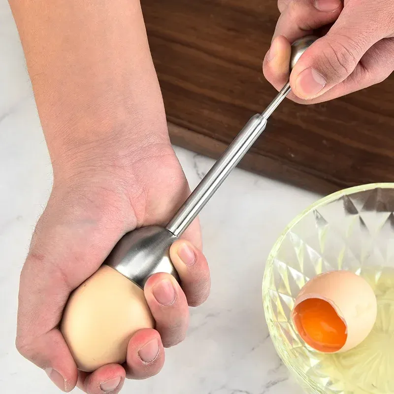 Heißer Verkauf Edelstahl Kurze Ei Opener Klopfen Die Eierschale Slicer Top von Fall Ei Opener Küche Ei Zubehör Backen Werkzeug