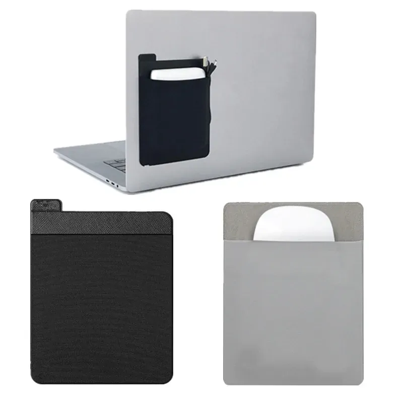 PU Leder Externe Harte Halter Laptop Zurück Tragbare Lagerung Tasche Tasche Für HDD & SSD Kabel Kopfhörer Selbstklebende Tragetasche