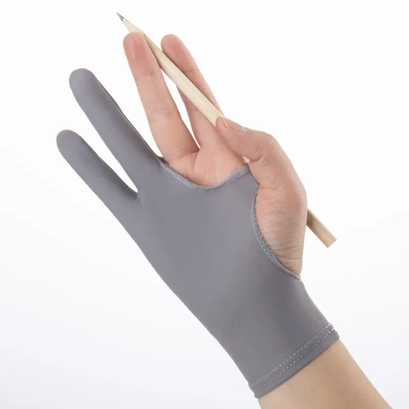 Zwei-Finger-Antifouling-Handschuh für Künstler, Zeichnen und Stift, grafisches Tablet-Pad, Stift, Handflächenabwehrhandschuh für Android-Tablet