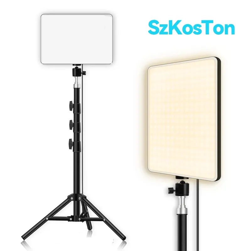 8/12 Zoll LED Fotografie Video Licht Panel Beleuchtung Foto Studio Lampe Kit Für Schießen Live-Streaming Youbube Mit Stativ
