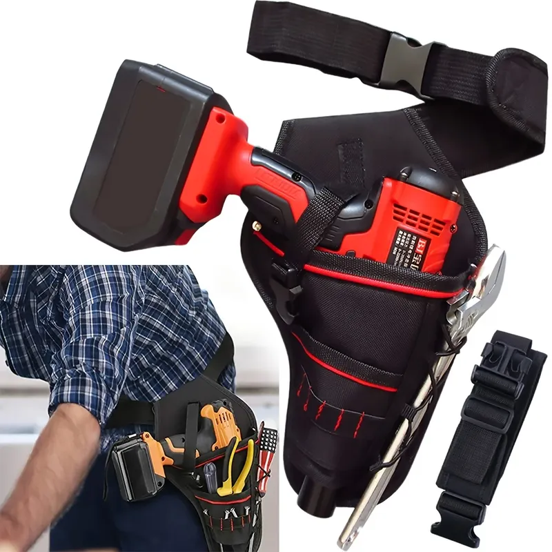 Bohrholster mit mehreren Werkzeugschlaufen und abgewinkeltem Design für gleichmäßig das Gleichgewicht am Gürtel, tragbares multifunktionales Werkzeugset