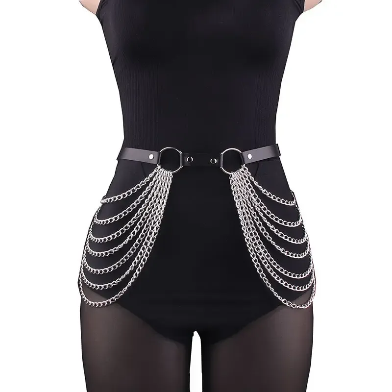Frauen Sexy Bein Kette Harness strumpfband Taille Korsett Gürtel Leder Harness Taille Oberschenkel Harness Gothic Kleidung Zubehör