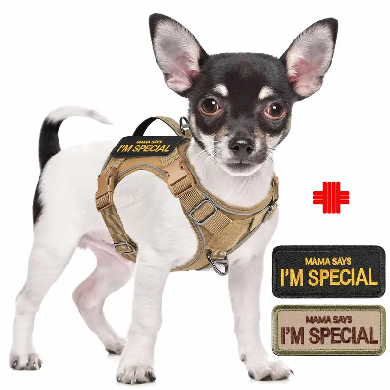 Taktisches Hundegeschirr für kleine Hunde – Militärdienst-Hundeweste mit vertikalem Griff und reflektierender Weste für das Training im Freien
