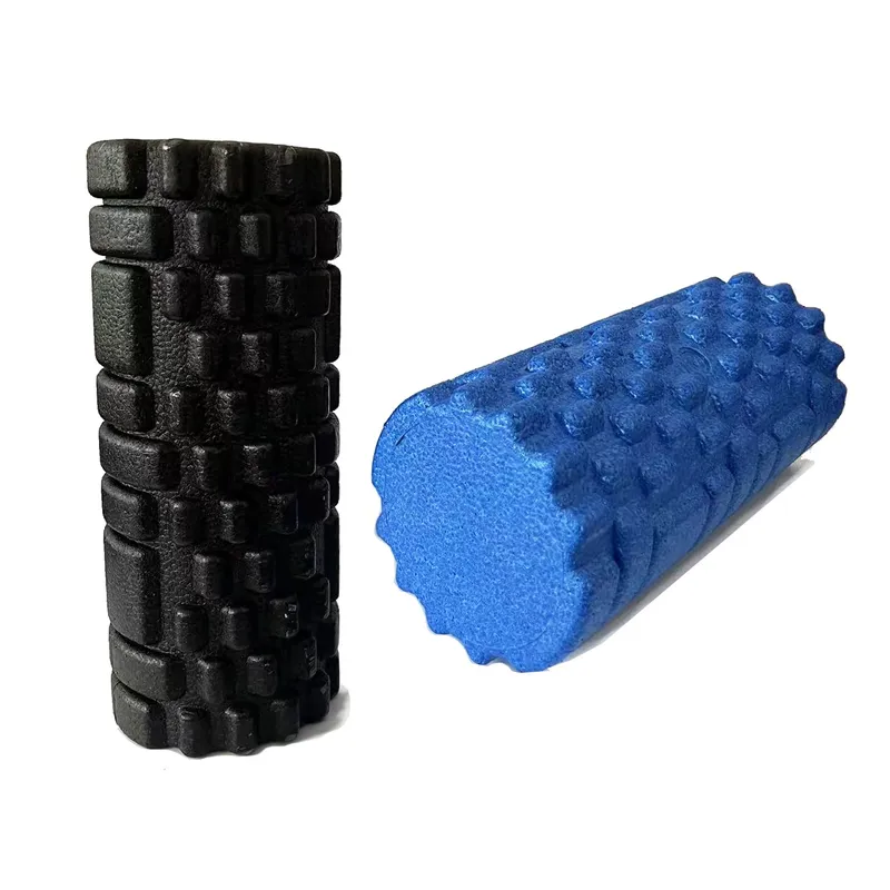 Einfarbiger Schaumstoffroller mit Rillen, Massagepunkt, Yoga-Roller, Pilates-Massagerolle, Fitness, Fitnessstudio, Übung, entspannende Muskeln, 33 cm