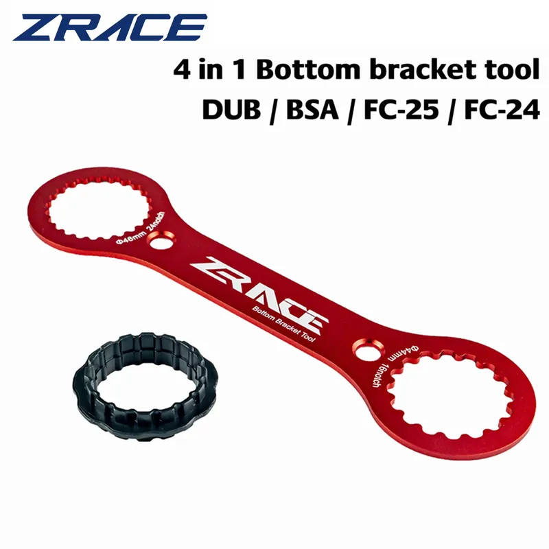 ZRACE 4-in-1-Tretlagerschlüssel-Werkzeug, kompatibel mit SRAM DUB, SHIMANO BSA / FC-25 / FC-24, CNC AL7075 DUB-BSA WERKZEUGE