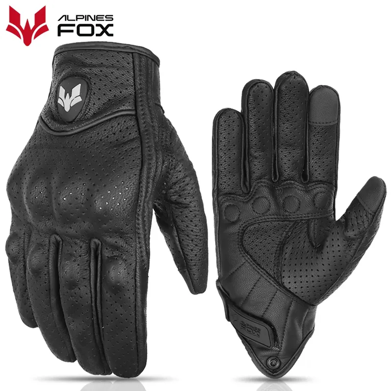 2023 sommer Neue Vintage Leder Motorrad Handschuhe Männer Schwarz Tragen-beständig Guantes Touchscreen Anti-slip Retro Motobiker Luvas