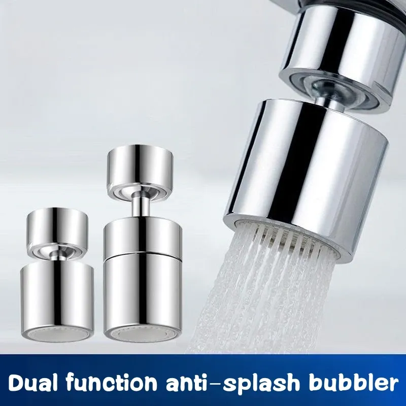 Doppelter Funktions-Anti-Spritzschutz-Bubbler, Küchenarmatur-Belüfter, 360-Grad-Schwenk-Wasserhahn-Diffusor, Badezimmer-Wasserfilter-Düsenmischer