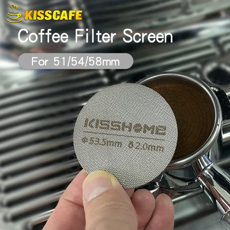 Kaffee Puck Bildschirm 51mm 53,5mm 58.5mm Für Breville Sage Delonghi Wiederverwendbare Filter Espresso Maschine Werkzeug Barista Maker zubehör