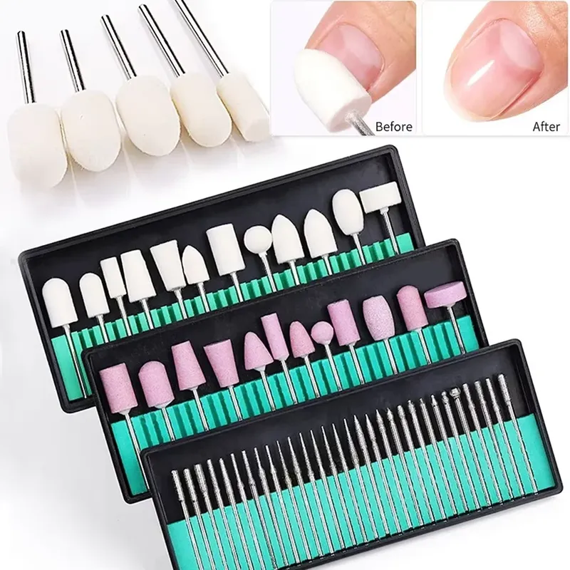 LULAA Nagelbohrer Schleifkopf Gel Nagelbohrer Fräser Maniküre Set Nagel Elektrische Schleifmaschine Zubehör