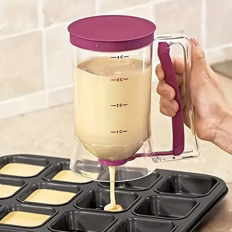 1 Stück 900 ml Teigspender, handgehaltener, abgestufter Trichter, Teigspender für Pfannkuchen, Cupcakes, Kuchen