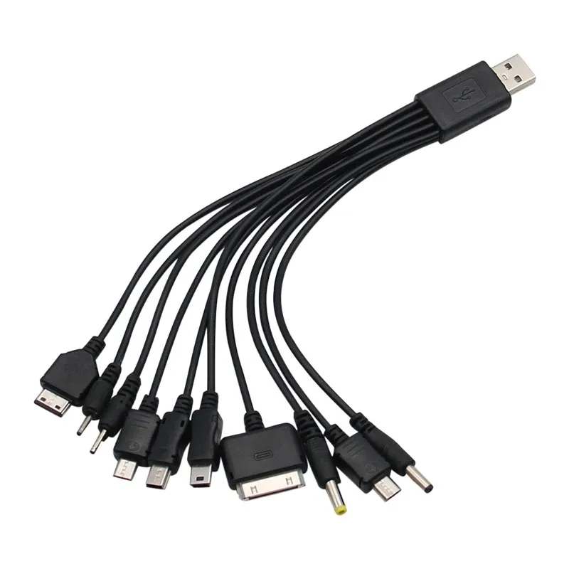 Universelles USB-auf-Multi-Stecker-Handy-Ladekabel 10- bis 1-USB-Kabel für Samsung Xiaomi Huawei Google OPPO Vivo Ladekabel