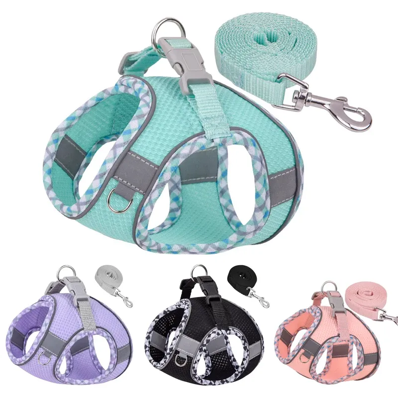 Outdoor Walking Pincher Hundegeschirr und Leine-Set für kleine und mittelgroße Hunde Chihuahua Mascotas Weste Geschirre Pomerian Zubehör