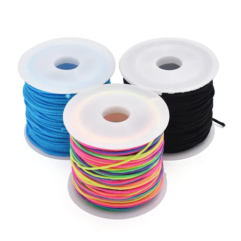 22 Yard 1,0 mm Nylon-Perlenschnur, Armbandschnur, chinesischer Knoten, geflochtene Schnur, Kumihimo-Makramee-Faden für Schlüsselanhänger, Schmuckherstellung