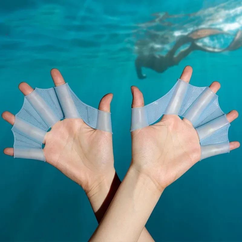 Silikon Schwimmen Flossen Flipper Männer Frauen Kind Schwimmen Pool Sport Professionelle Ausbildung Finger Hand Schwimmhäute Handschuhe Paddel Ausrüstung