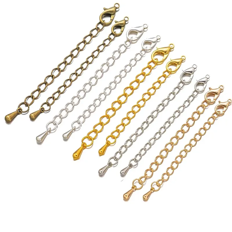 20 stücke 50/70mm verlängerte Verlängerung Schwanz kette Hummer verschlüsse Anschluss für DIY Halskette Armband Fußkettchen Schmuck machen Ergebnisse