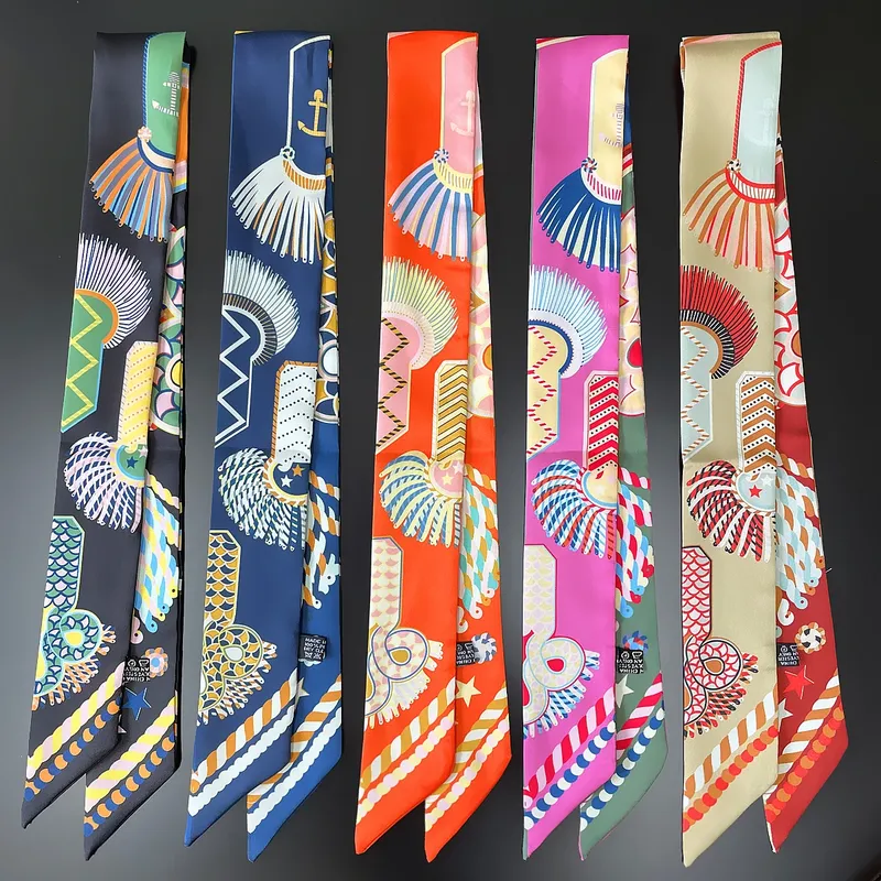 Marke Design Twill 100% Seide Schal Luxus Mode Schal Frauen Foulard Dünne Tasche Schals Neue Heiße Halstuch Haar Stirnband