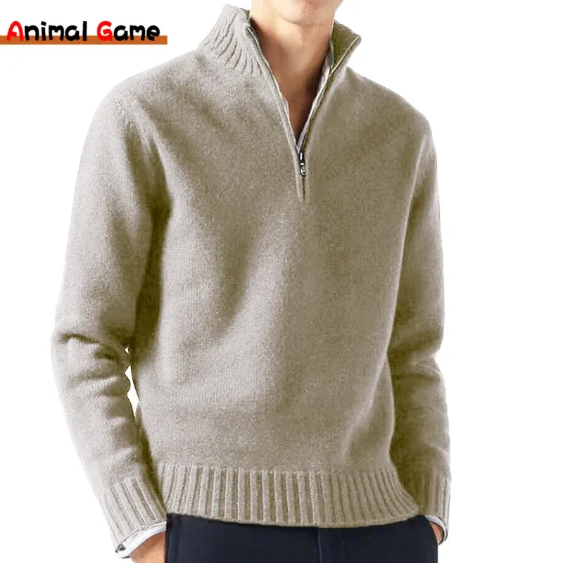 Herbst Männer Rollkragen Pullover Strickwaren Pullover Einfarbig Lange Ärmeln Pullover Männlich Casual Täglichen Warme Mäntel