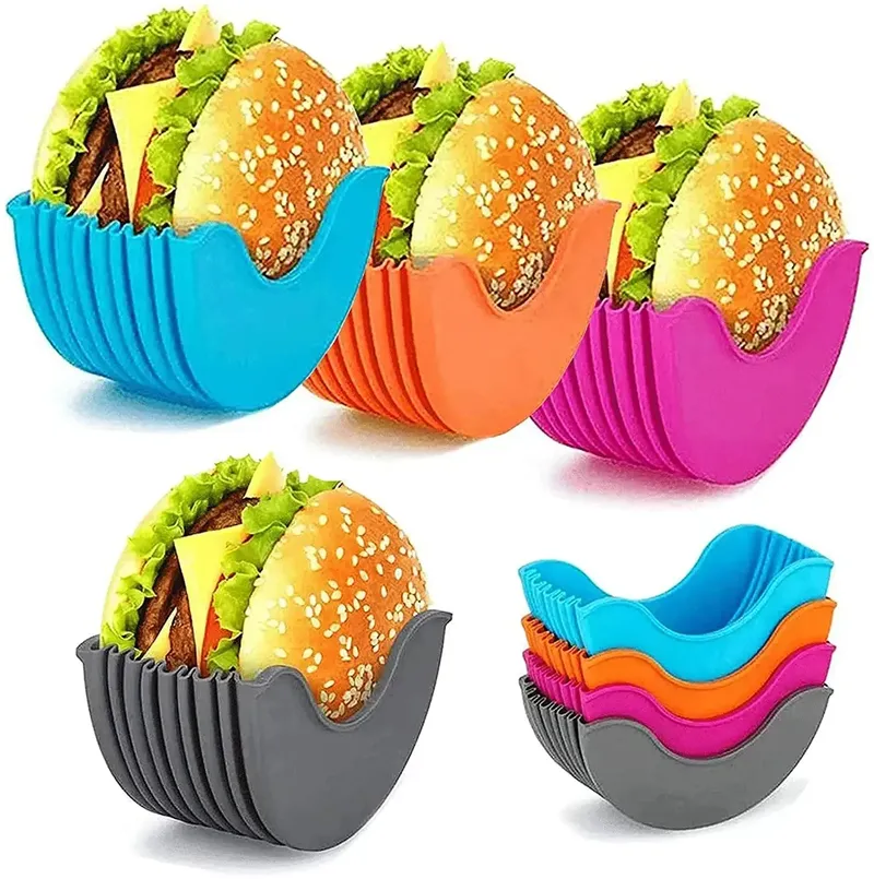Wiederverwendbare Burger Rack Nützliche Gadgets Silikon Rahmen Burger Werkzeug Halter Regal Lagerung Küche Organizer Werkzeuge Esszimmer Bar Hause