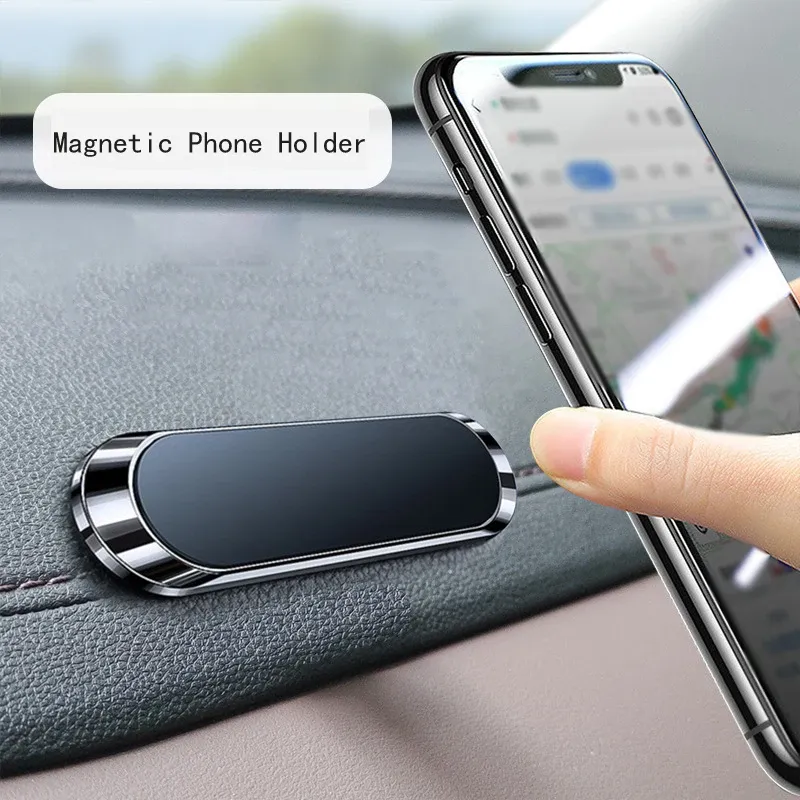 Einfache Mini Streifen Form Magnetische Auto Telefon Halter Auto Zubehör 9*2,4 MMN40 Starke Magnetische Magnete Nano-markierenlosen Kleber
