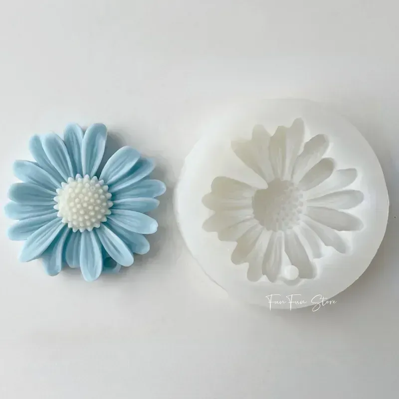 Gänseblümchen-Duftkerze, Gänseblümchen-Silikon-Kerzenform, Aromatherapie-Seifenform für die Kerzenherstellung, Kit, DIY-Blume, handgefertigte Kerzenform