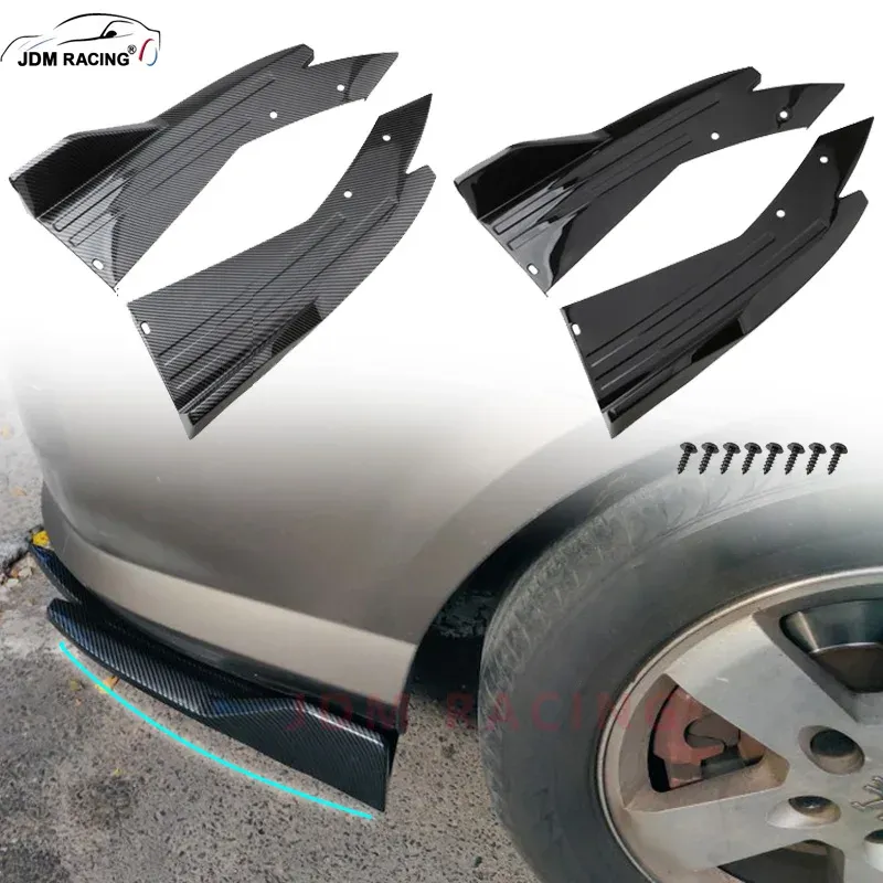 Paar Universal Auto Heckschürze Spoiler Lippe Carbon Faser Flügel Trim Schutz Anti-crash Diffusor Seite Rock Wrap Winkel splitter