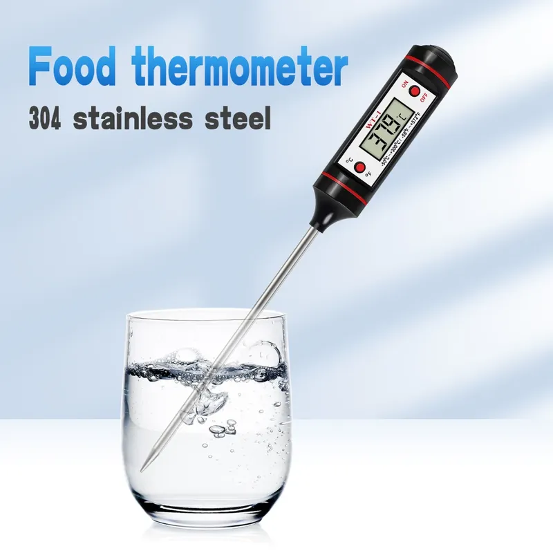Tragbare Digitale Küche Thermometer BBQ Fleisch Wasser Öl Edelstahl Sonde Lebensmittel Ofen Temperatur Detektor Für Küche Kochen