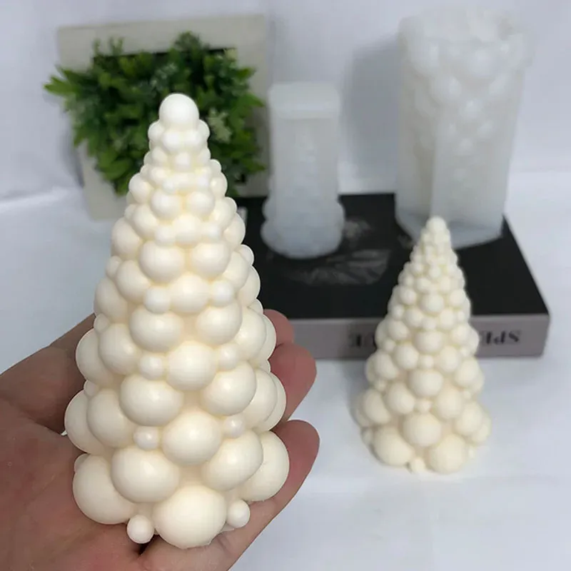 3d Blase Weihnachts baum Silikon Kerzen form handgemachte Duft kerze machen Kit Gips Harz Seifen form Weihnachts dekor Geschenke