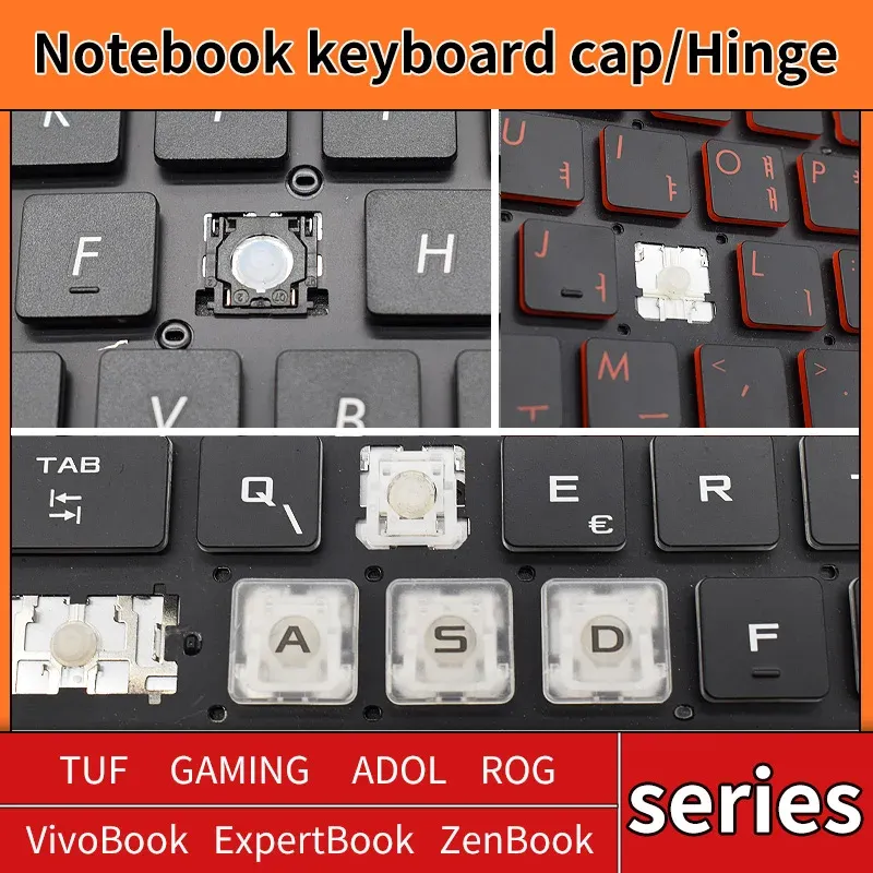 Ersatz-Tastenkappe, Tastenkappe, Gummi-Scheren-Clip-Scharnier für ASUS TUF GAMING VivoBook ADOL ExpertBook ZenBook ROG Laptop-Tastatur