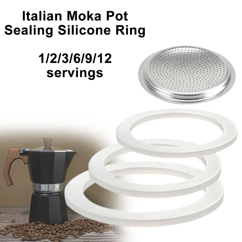 Kaffee Gummiring Silikon Moka Gummidichtung Filter Bildschirm Kaffee Espresso Kaffeemaschinen Moka Topf Spezielles Ersatzzubehör