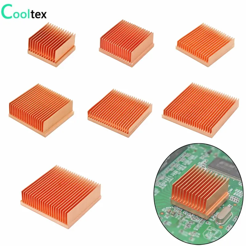 DIY Reines Kupfer Kühlkörper Skiving Fin Kühlkörper Kühler Kühler für Elektronische CHIP Raspberry pi Kühlung Wärmeableitung