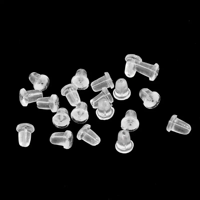 200 teile/los Gummi Ohrring Zurück Silikon Runde Ohr Stecker Blockiert Kappen Ohrringe Zurück Stopper Für DIY Ohrring Teile Schmuck Machen