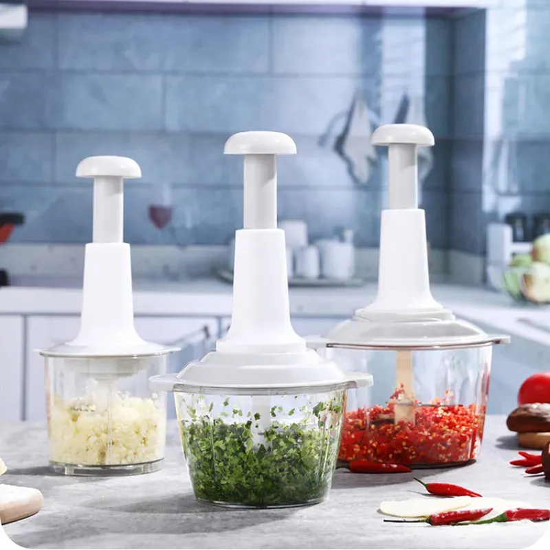 Manuelle Gemüse Fleischwolf Drücken Sie Typ Haushalt Knoblauch Fleisch Cutter Mühlen Schneebesen Rühren Küche Lebensmittel Chopper Mini Küchenmaschine