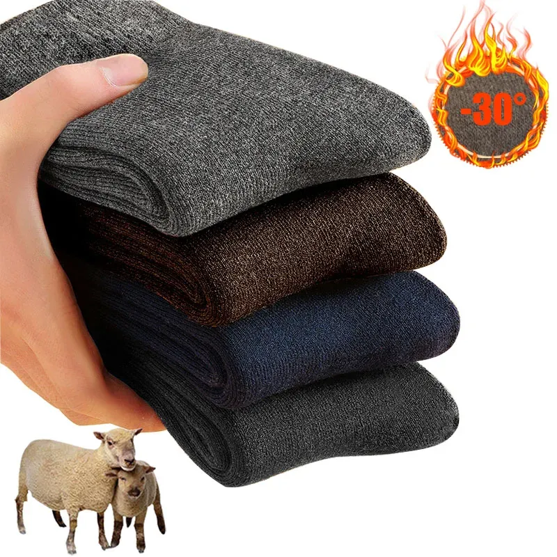 2025 neue Winter Super Dicker Warme Socken Wolle Männliche Männer Frauen Socken Feste Socken Merino Wolle Socken Gegen Kalten Schnee Terry socken