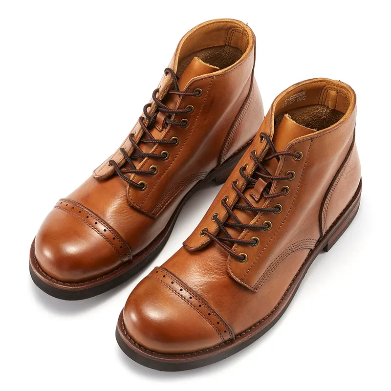 Hochwertige handgefertigte Präzisionsstich verschleißfeste klassische Luxus-Freizeitstiefel Herren Echtleder Schuhe Kampfstiefel