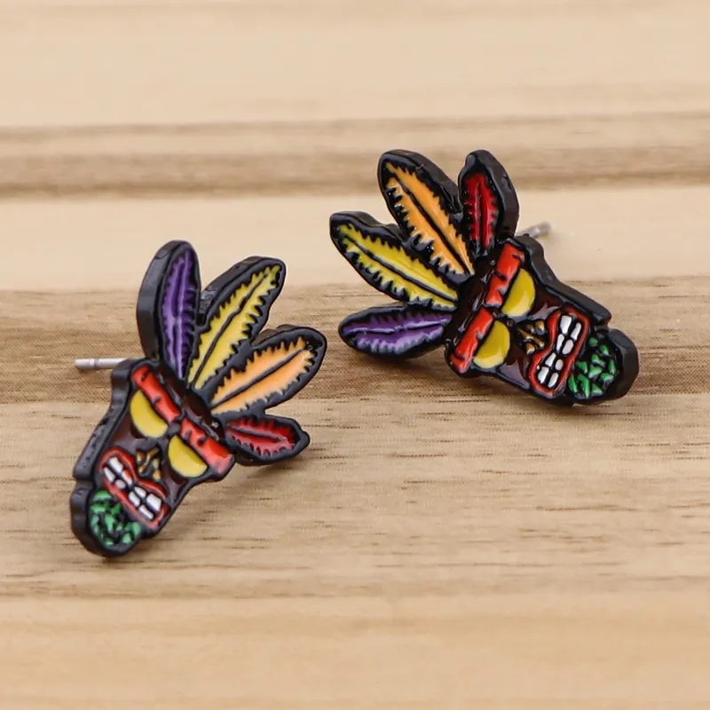 Coole Wolf Edelstahl Piercing Ohrstecker Ohrringe für Damen Emaille Schmuck Spiel Ohrringe Ungewöhnliches Geschenk für Mädchen