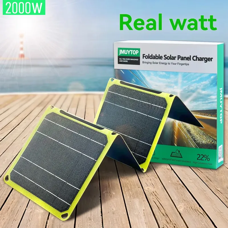 2000 W leistungsstarkes tragbares faltbares Solarpanel, flexibel, 5 V, USB, A, C, Handy-Ladegerät, DC 12 V, Platte für Kraftwerk