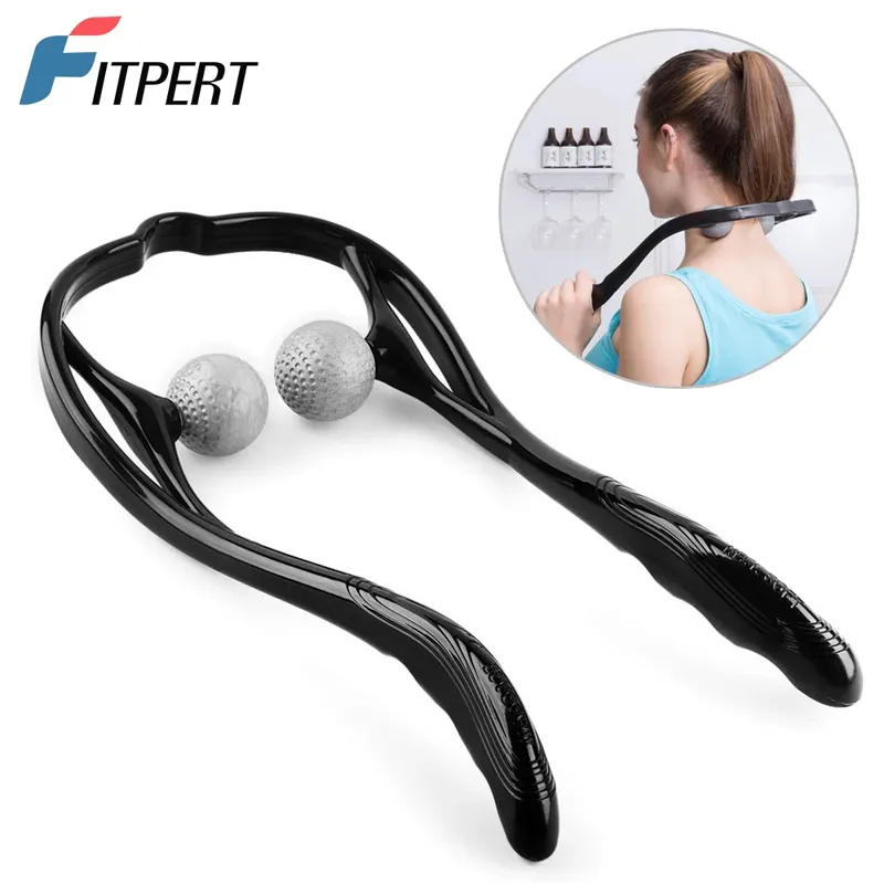 Nackenmassagegerät Shiatsu Deep Tissue Dual Trigger Point Schultermassagegerät zur Schmerzlinderung, ergonomischer Griff, leicht und tragbar