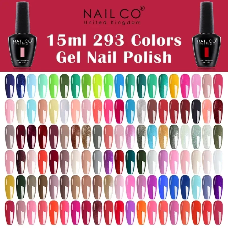 NAILCO 15 ml Schwarz Weiß Rot Rosa ColorGel Nagellack 333 Farbserie Vernis UV Nagelgel Nail Art Glitter Alles für Maniküre-Set