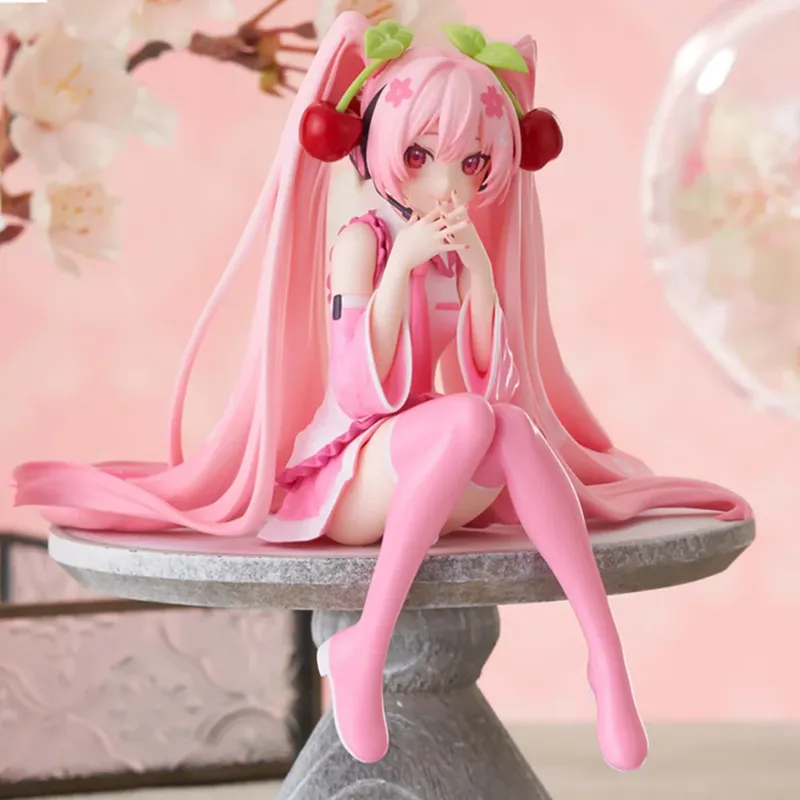 Neue Hatsune Miku Anime Figur Rosa Kleid PVC Modell Action Spielzeug Kirsche rosa Kirschblüte Dekoration sammeln Geschenke