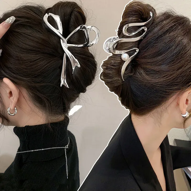 2023 Vintage hohle Haars pange Haars pange Krabben koreanische große Haar Krallen Clip Bad Haar griffe Kopf bedeckung für Frauen Mädchen Haarschmuck