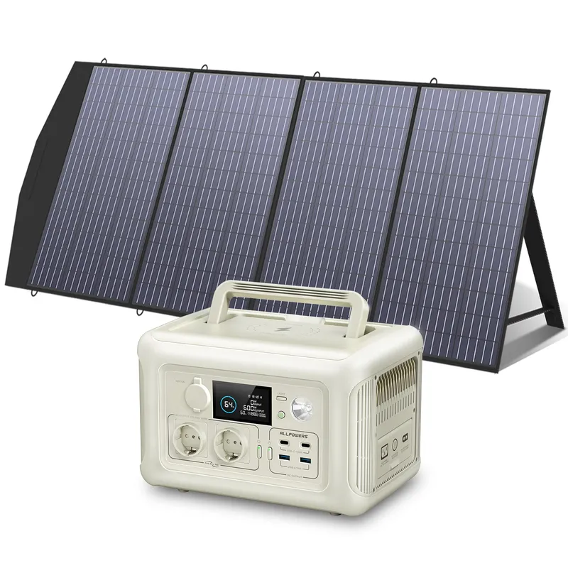 All powers Solar panel Kit 140W 200W 600W tragbares Solar ladegerät mit tragbarem Kraftwerk W Lifepo4 Batterie generator Ups